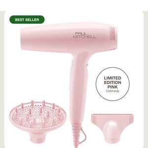 Paul Mitchell Pink Professional Hair Dryer with Diffuser & Nozzle